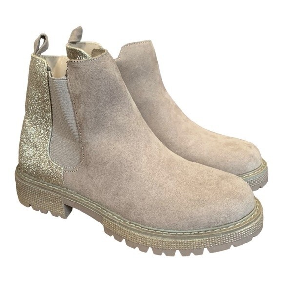 NWOT STEVE MADDEN | Girls Jhowl Boot Shimmer Tan Purple Tan Winter Boot 3 - Picture 4 of 10